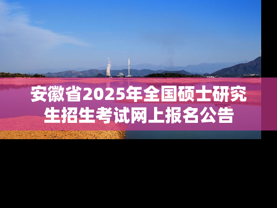 安徽省2025年全国硕士研究生招生考试网上报名公告