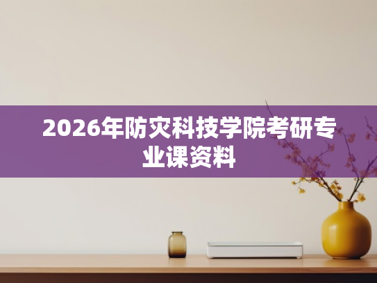 2026年防灾科技学院考研专业课资料