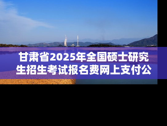 甘肃省2025年全国硕士研究生招生考试报名费网上支付公告（第二号）