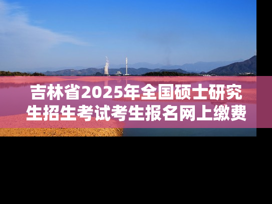 吉林省2025年全国硕士研究生招生考试考生报名网上缴费说明