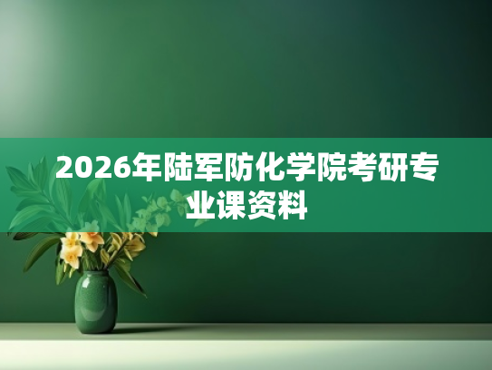 2026年陆军防化学院考研专业课资料