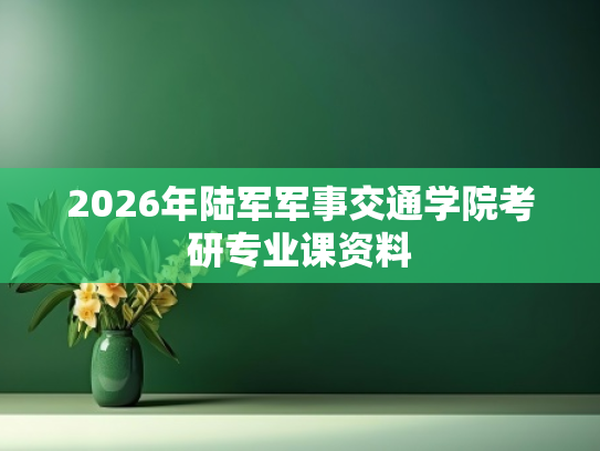 2026年陆军军事交通学院考研专业课资料
