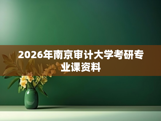 2026年南京审计大学考研专业课资料