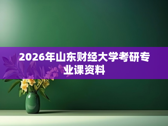2026年山东财经大学考研专业课资料