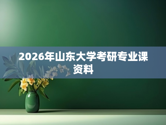 2026年山东大学考研专业课资料