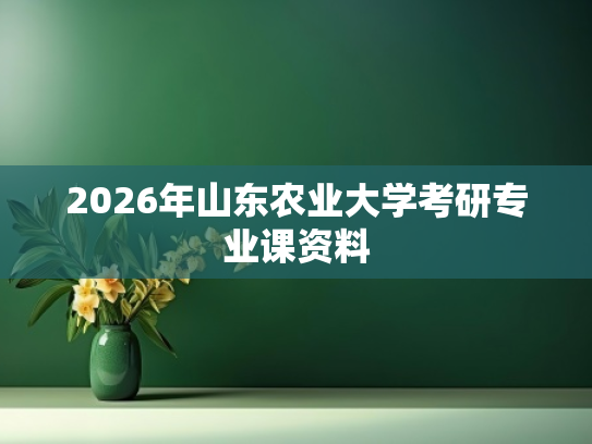 2026年山东农业大学考研专业课资料