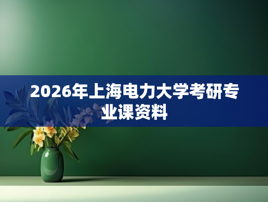 2026年上海电力大学考研专业课资料