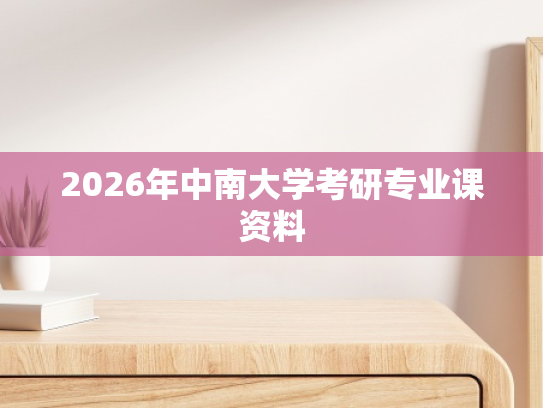 2026年中南大学考研专业课资料
